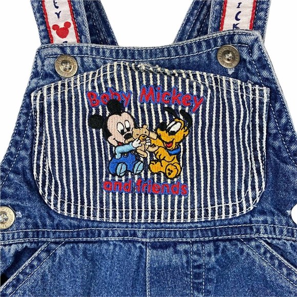 Vintage 90s Baby Mickey Shortalls 0-3 months Spell - Picture 3 of 9